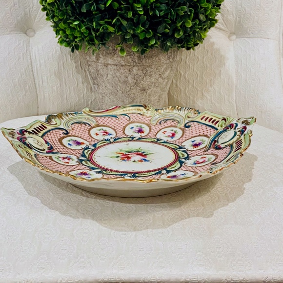 AP5--RARE Antique Paris Ware/Old Paris Hand Painted Floral & Gold Gilding Dish - Picture 2 of 10